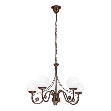 Brilagi - LED Csillár láncon COTTAGE 5xG9/40W/230V barna/fehér