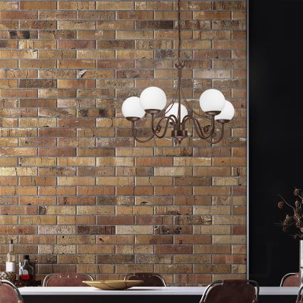 Brilagi - LED Csillár láncon COTTAGE 5xG9/40W/230V barna/fehér