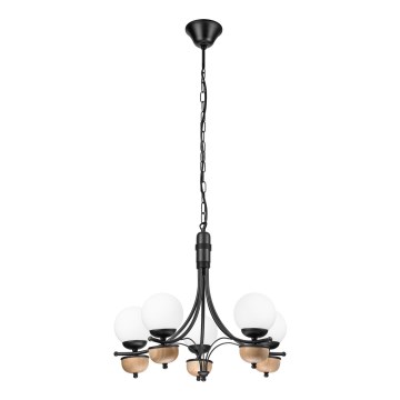 Brilagi - LED Csillár láncon COTTAGE 5xG9/40W/230V bükkfa/fehér