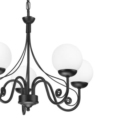 Brilagi - LED Csillár láncon COTTAGE 5xG9/40W/230V fekete/fehér