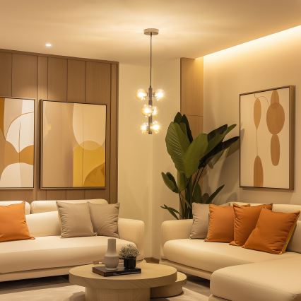 Brilagi - LED csillár MILLA kábelen 6xG9/3W/230V fekete króm/arany