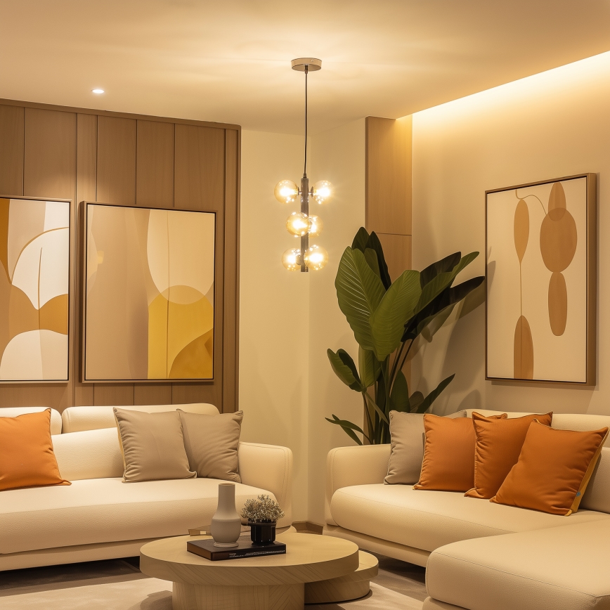 Brilagi - LED csillár MILLA kábelen 6xG9/3W/230V fekete króm/arany