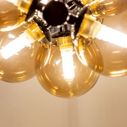 Brilagi - LED csillár MILLA kábelen 6xG9/3W/230V fekete króm/arany