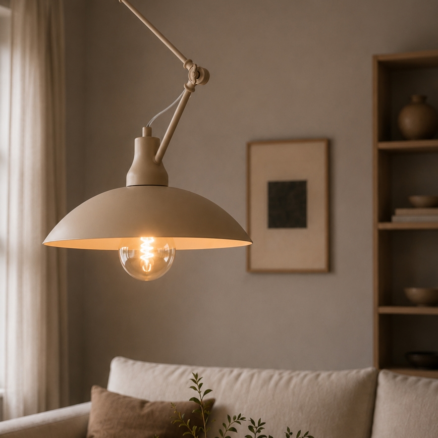 Brilagi - LED csillár rúdon IRONBEAM 1xE27/60W/230V bézs
