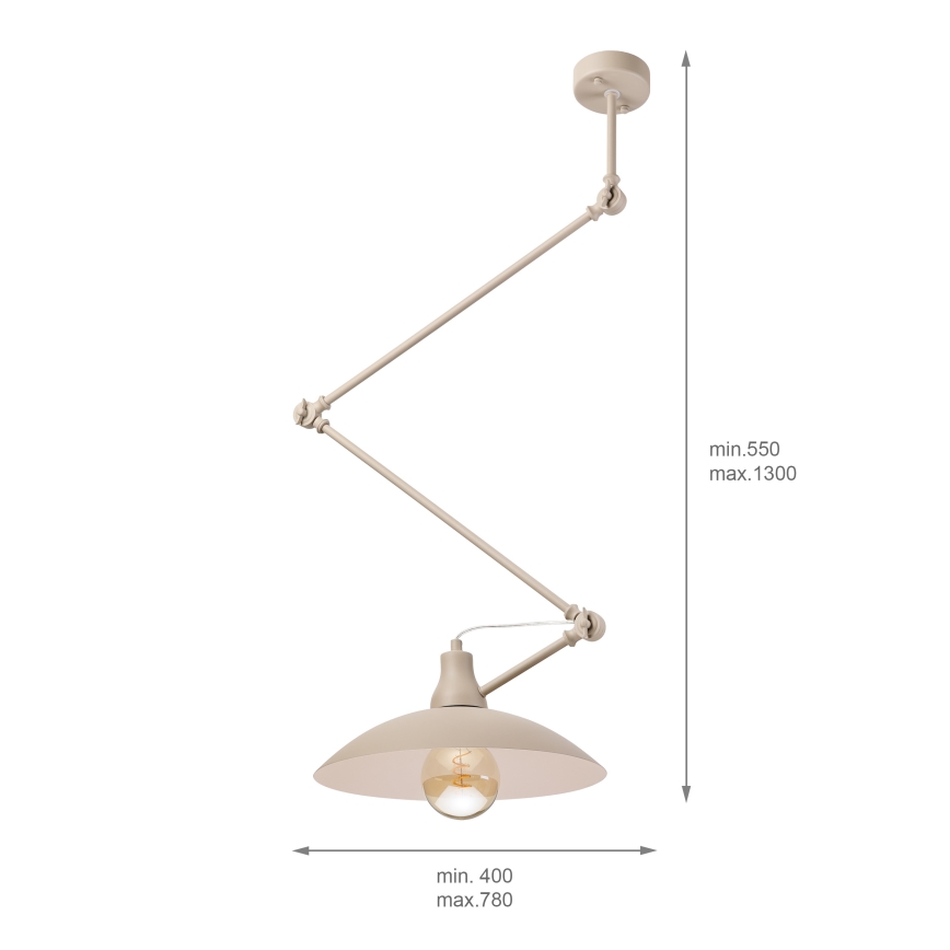 Brilagi - LED csillár rúdon IRONBEAM 1xE27/60W/230V bézs