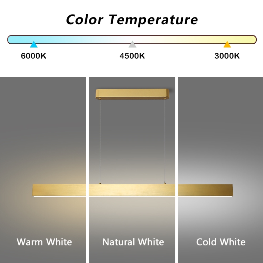Brilagi - LED csillár zsinóron SLEEKLINE LED/40W/230V 3000/4500/6000K arany