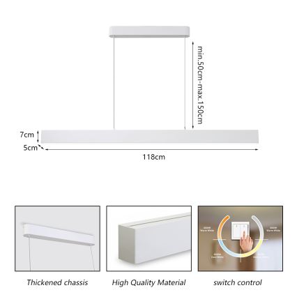 Brilagi - LED csillár zsinóron SLEEKLINE LED/40W/230V 3000/4500/6000K fehér