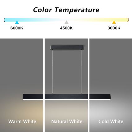 Brilagi - LED csillár kábelre SLEEKLINE LED/40W/230V 3000/4500/6000K fekete