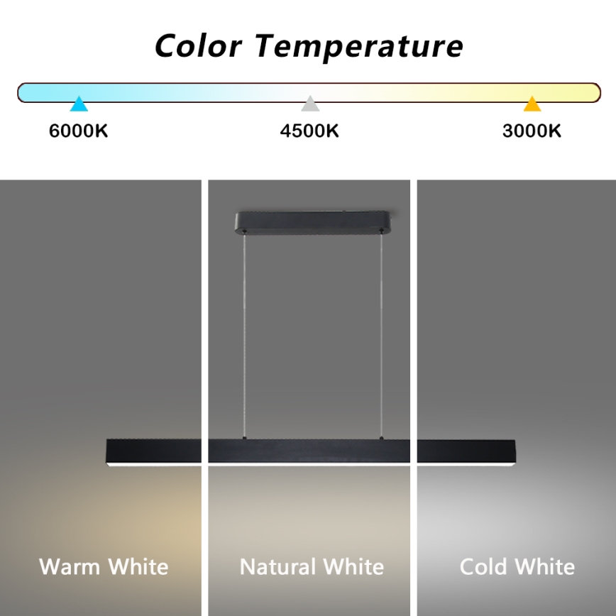 Brilagi - LED csillár kábelre SLEEKLINE LED/40W/230V 3000/4500/6000K fekete
