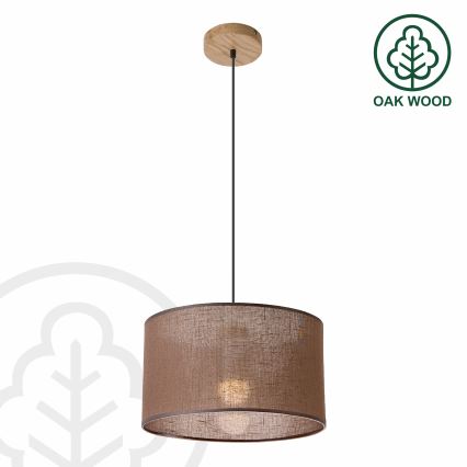 Brilagi - LED Csillár zsinóron ANTHONY 1xE27/60W/230V tölgy/barna