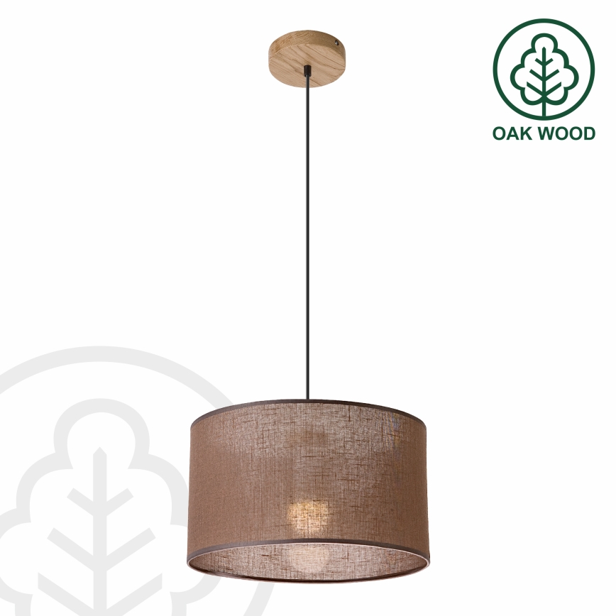 Brilagi - LED Csillár zsinóron ANTHONY 1xE27/60W/230V tölgy/barna