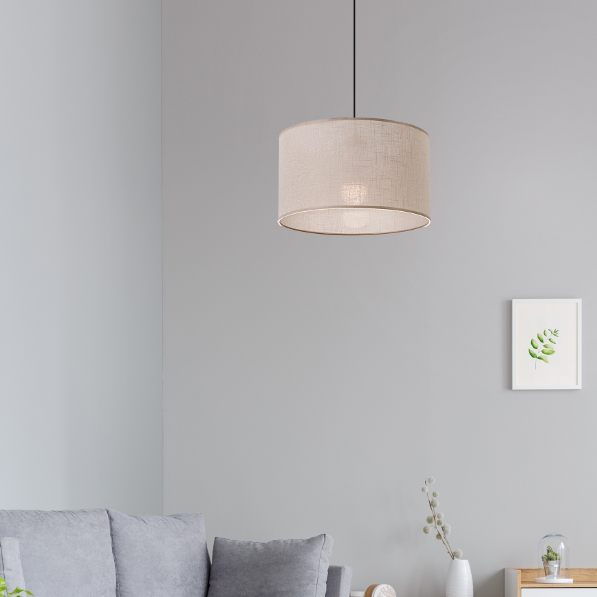 Brilagi - LED Csillár zsinóron ANTHONY 1xE27/60W/230V tölgy/bézs