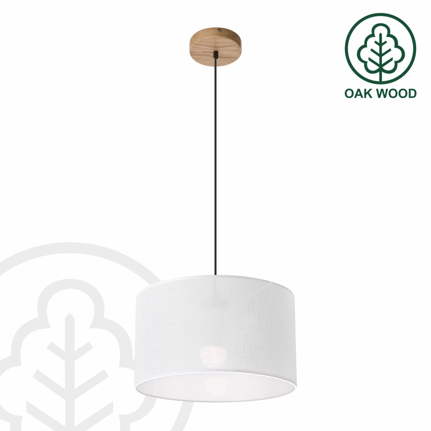 Brilagi - LED Csillár zsinóron ANTHONY 1xE27/60W/230V tölgy/fehér