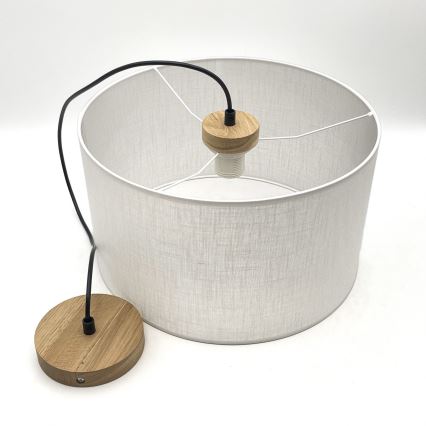 Brilagi - LED Csillár zsinóron ANTHONY 1xE27/60W/230V tölgy/fehér