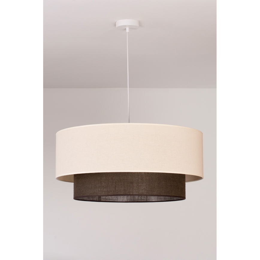 Brilagi - LED csillár zsinóron BOHO STYLE 3xE27/15W/230V átm. 60 cm krémszínű/barna