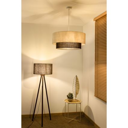 Brilagi - LED csillár zsinóron BOHO STYLE 3xE27/15W/230V átm. 60 cm krémszínű/barna