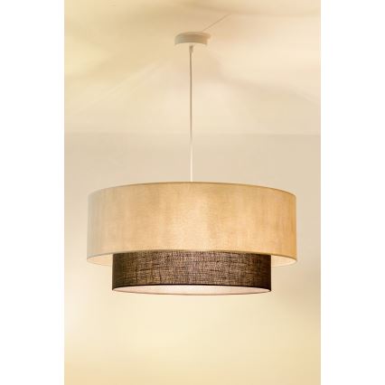 Brilagi - LED csillár zsinóron BOHO STYLE 3xE27/15W/230V átm. 60 cm krémszínű/barna