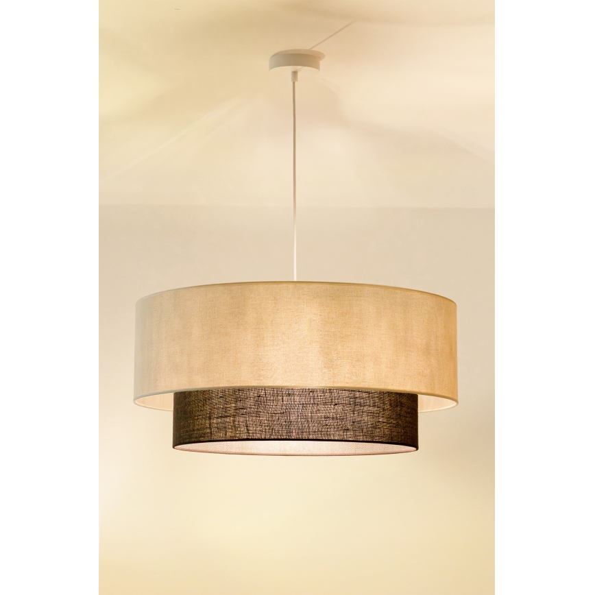 Brilagi - LED csillár zsinóron BOHO STYLE 3xE27/15W/230V átm. 60 cm krémszínű/barna