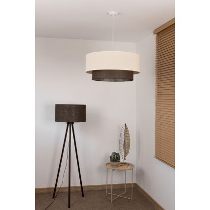 Brilagi - LED csillár zsinóron BOHO STYLE 3xE27/15W/230V átm. 60 cm krémszínű/barna