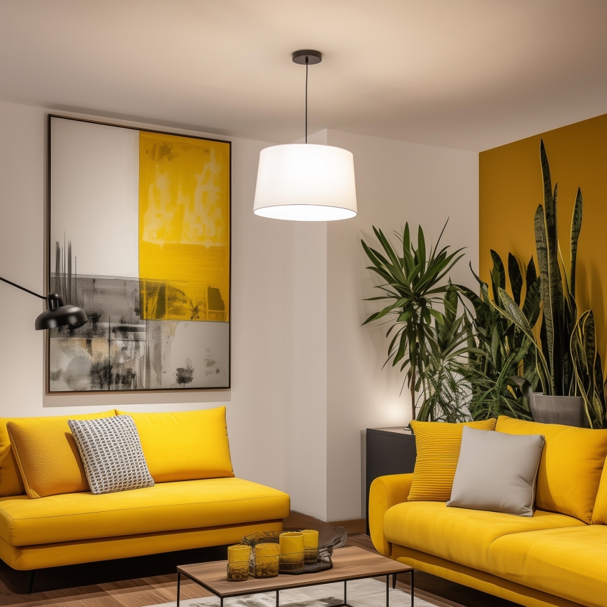 Brilagi - LED csillár zsinóron CERIA 1xE27/40W/230V Ø 45 cm fehér