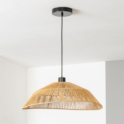 Brilagi - LED csillár zsinóron CERIA BOHO 1xE27/40W/230V átm. 50 cm barna