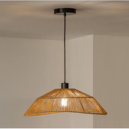 Brilagi - LED csillár zsinóron CERIA BOHO 1xE27/40W/230V átm. 50 cm barna