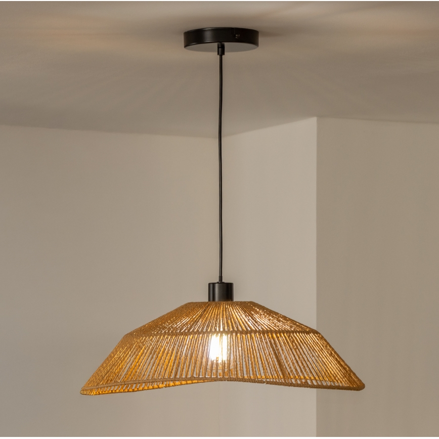 Brilagi - LED csillár zsinóron CERIA BOHO 1xE27/40W/230V átm. 50 cm barna