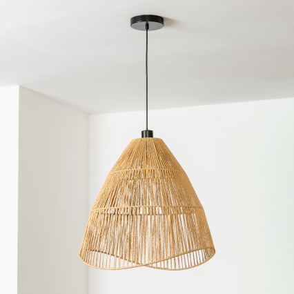 Brilagi - LED csillár zsinóron CERIA BOHO 1xE27/40W/230V átm. 70 cm barna