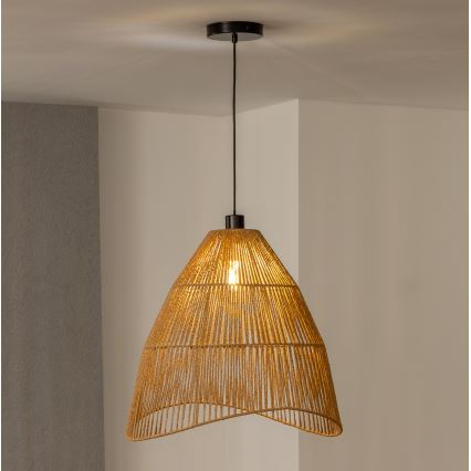 Brilagi - LED csillár zsinóron CERIA BOHO 1xE27/40W/230V átm. 70 cm barna