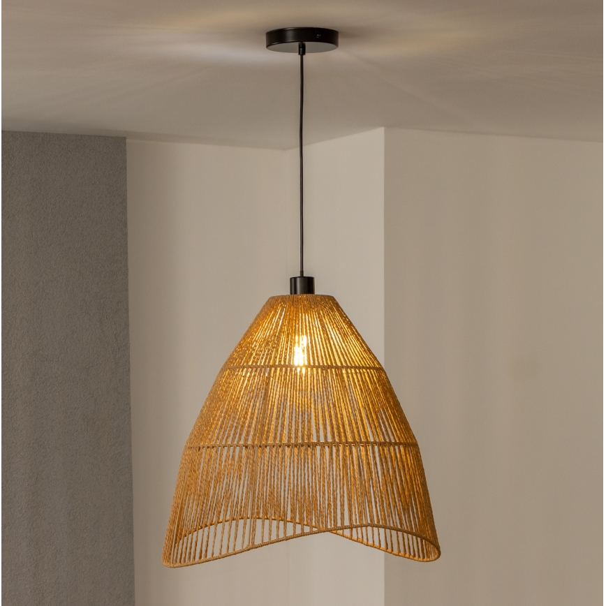 Brilagi - LED csillár zsinóron CERIA BOHO 1xE27/40W/230V átm. 70 cm barna
