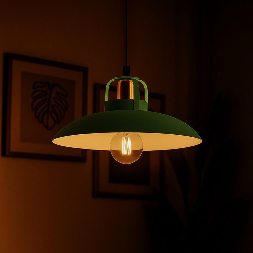 Brilagi - LED Csillár zsinóron FLAMENGO 1xE27/60W/230V zöld