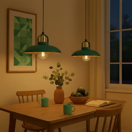 Brilagi - LED Csillár zsinóron FLAMENGO 2xE27/60W/230V zöld