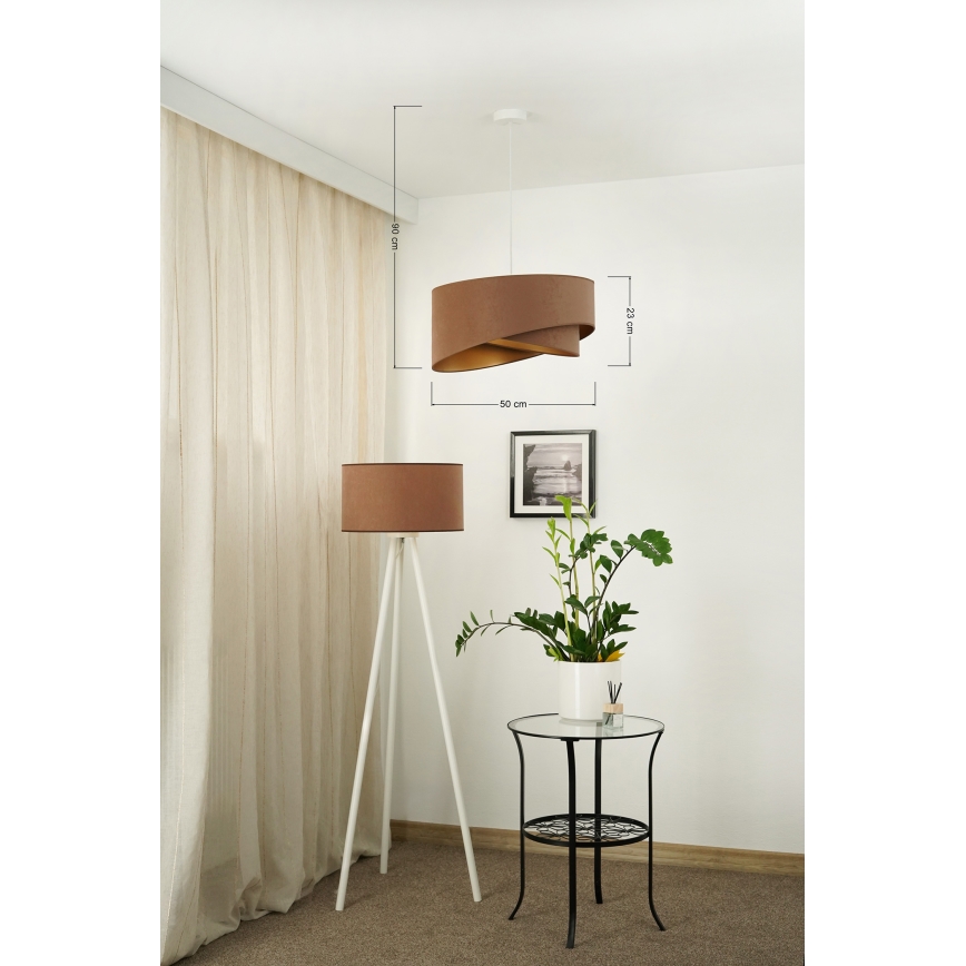 Brilagi - LED Csillár zsinóron LYRA 1xE27/15W/230V barna/arany