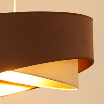 Brilagi - LED Csillár zsinóron LYRA 1xE27/15W/230V barna/krémes/arany