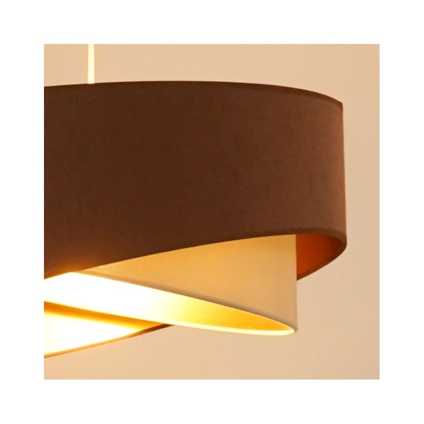 Brilagi - LED Csillár zsinóron LYRA 1xE27/15W/230V barna/krémes/arany