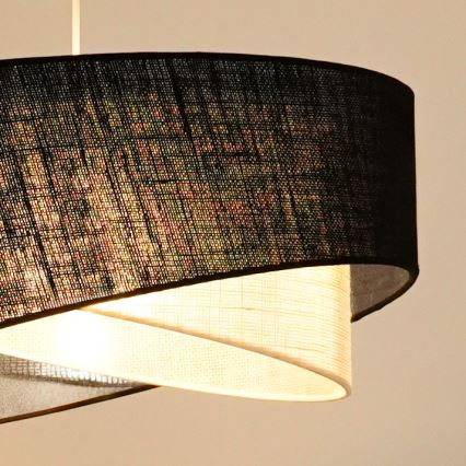 Brilagi - LED Csillár zsinóron LYRA 1xE27/15W/230V fekete/krémes