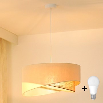 Brilagi - LED Csillár zsinóron LYRA 1xE27/15W/230V krémes/bézs