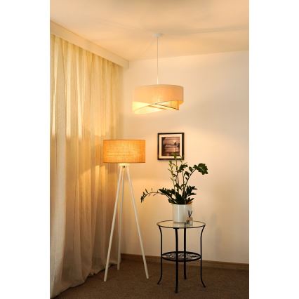 Brilagi - LED Csillár zsinóron LYRA 1xE27/15W/230V krémes/bézs