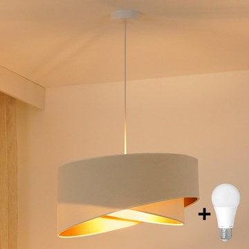 Brilagi - LED Csillár zsinóron LYRA 1xE27/15W/230V krémes/fehér