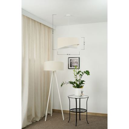 Brilagi - LED Csillár zsinóron LYRA 1xE27/15W/230V krémes/fehér