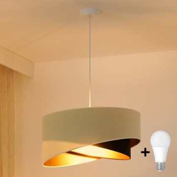 Brilagi - LED Csillár zsinóron LYRA 1xE27/15W/230V krémes/fekete/arany