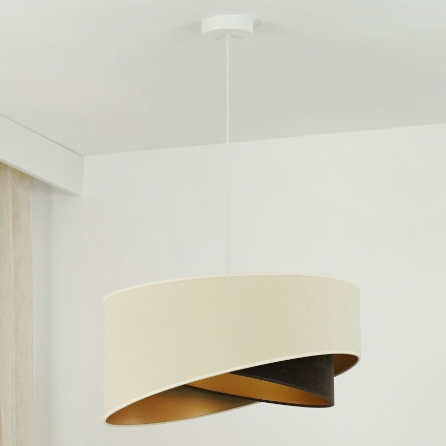 Brilagi - LED Csillár zsinóron LYRA 1xE27/15W/230V krémes/fekete/arany