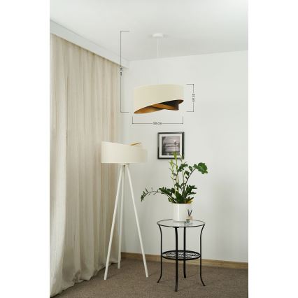 Brilagi - LED Csillár zsinóron LYRA 1xE27/15W/230V krémes/fekete/arany
