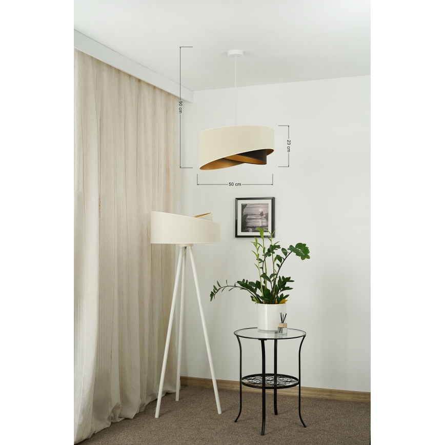 Brilagi - LED Csillár zsinóron LYRA 1xE27/15W/230V krémes/fekete/arany