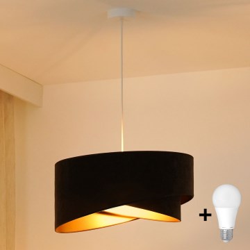 Brilagi - LED Csillár zsinóron LYRA 1xE27/15W/230V sötét barna/arany
