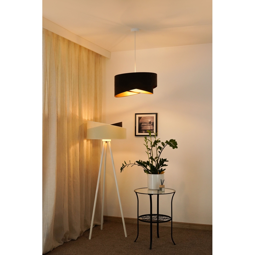 Brilagi - LED Csillár zsinóron LYRA 1xE27/15W/230V sötét barna/arany