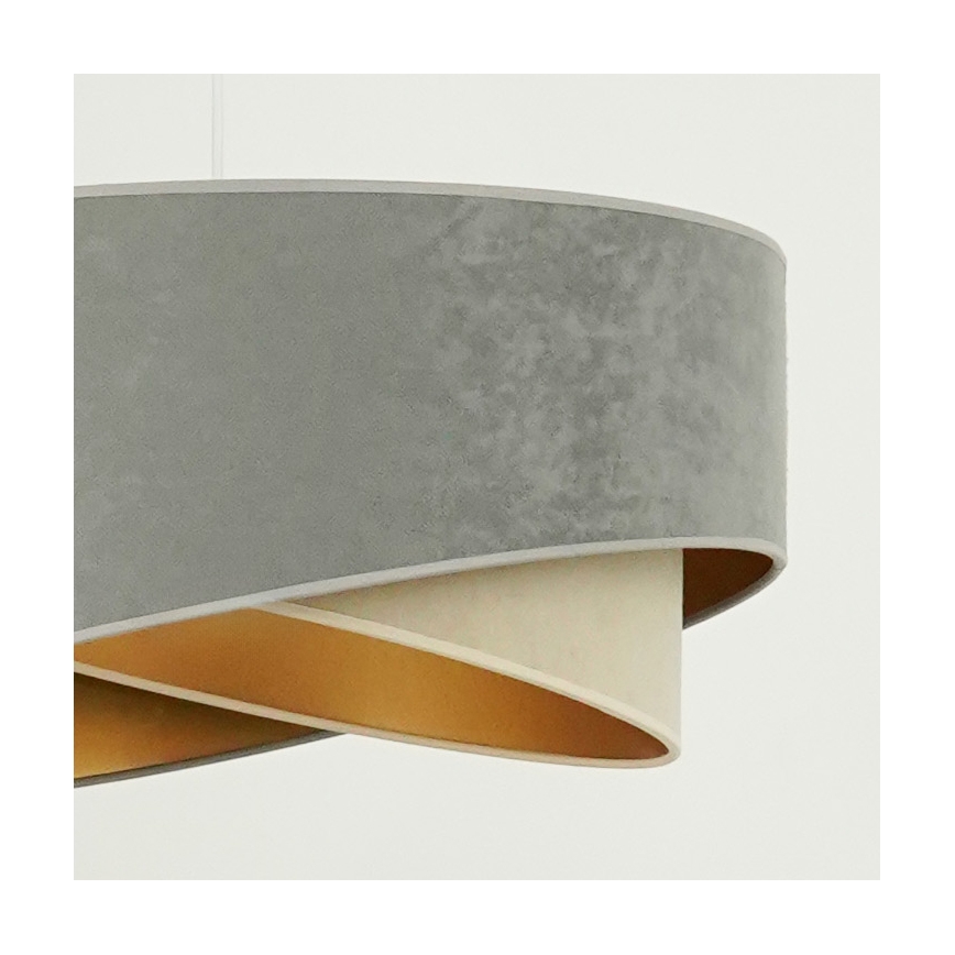 Brilagi - LED Csillár zsinóron LYRA 1xE27/15W/230V szürke/bézs/arany