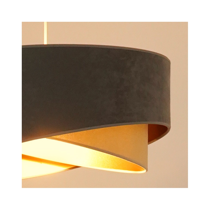 Brilagi - LED Csillár zsinóron LYRA 1xE27/15W/230V szürke/bézs/arany