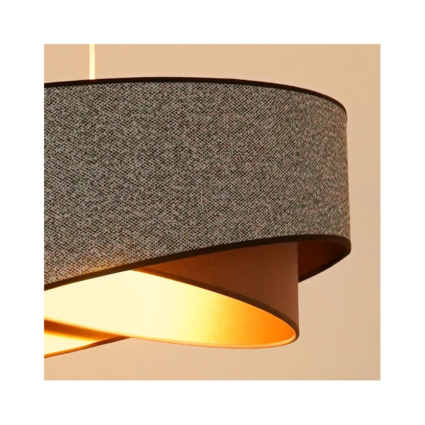 Brilagi - LED Csillár zsinóron LYRA 1xE27/15W/230V szürke/krémes/arany