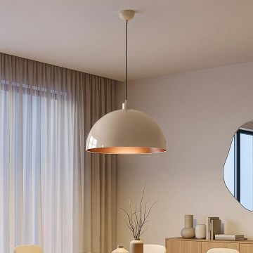 Brilagi - LED csillár zsinóron METALO 1xE27/40W/230V átm. 40 cm bézs/réz